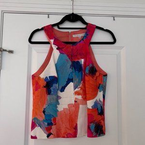 Trina Turk Poppy Print Structured Sleeveless Top